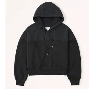 Abercrombie Black Nylon Mix Sunday Hoodie